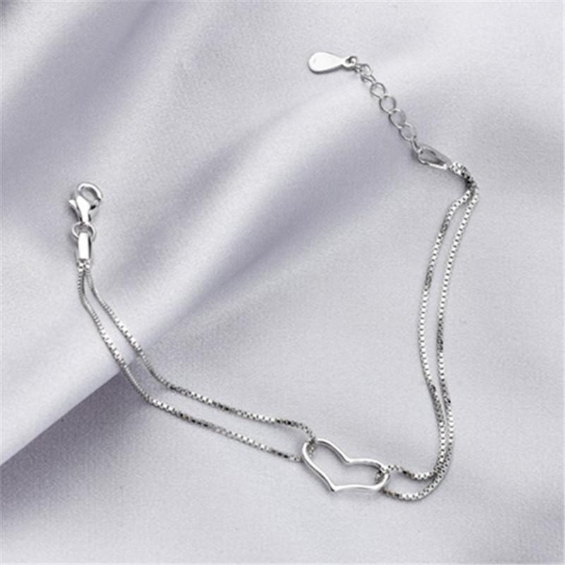 Damenmode Versilberte Armbänder, Herzförmige Armbänder, Damenschmuck