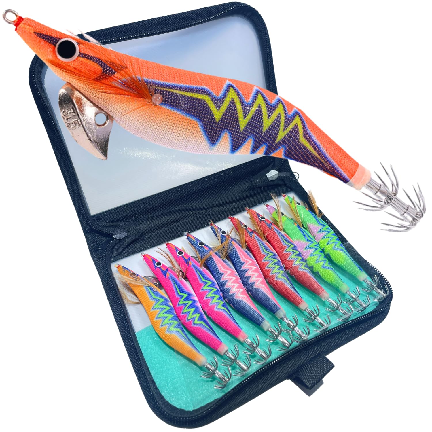 Egi Set in Frequently Used Colors Includes Egi Case Suitable for Beginners Lure for Squid and Octopus Fully Rattle Type TACKLAND (Squid Jig) -