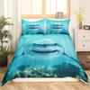 3pcs Vibrant 3D Shark Bedding Set - Soft, Ocean-Inspired Duvet Cover with Shark Fish Print, Breathable, Hypoallergenic, No Fille