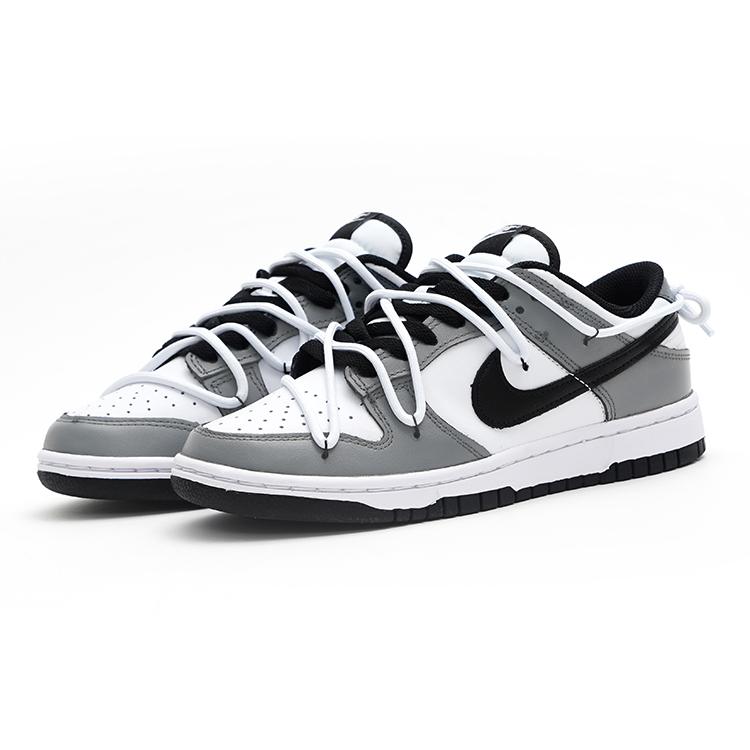 Nike Dunk Low Top Skateboard Shoes Women's Black White Gray DD1503-101(Team15-)