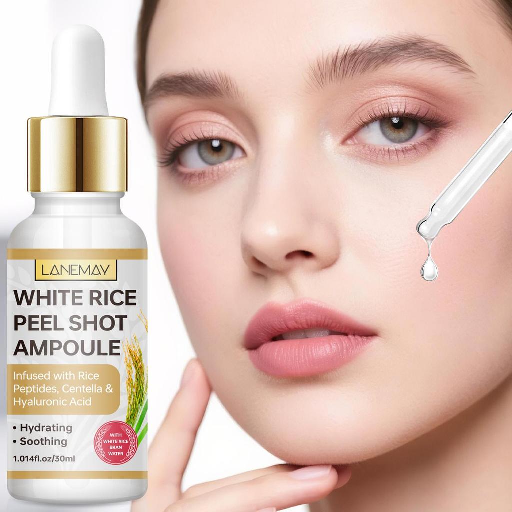 White Rice Peel Shot Ampoule-Deeply Hydrates And Soothes Dry Or Irritated Skin-Suitable For All Skin Types, 30ml