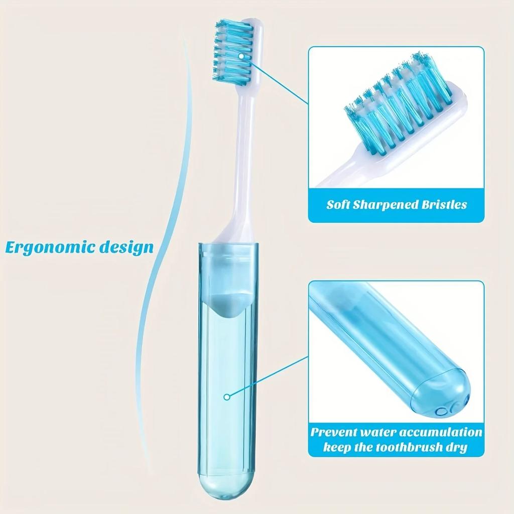 10pcs Travel Portable Folding Toothbrush Super Soft Bristle Toothbrush Fold Camping Hiking Outdoor Easy To Take Teethbrush