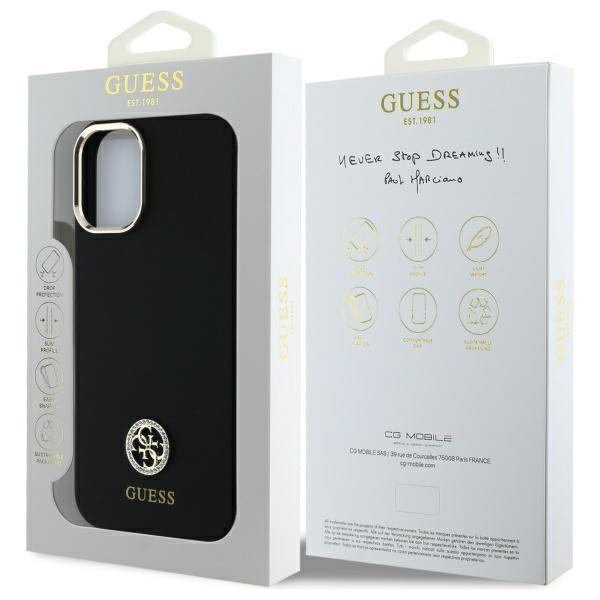 Guess Guhcp16Sm4Dgpk Iphone 16 6.1      Czarny/Black Hardcase Silicone Logo Strass 4G