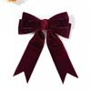 A new velvet bow ribbon hair clip from Japan and South Korea, a simple and elegant hair accessory for women in solid