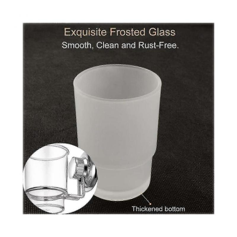 Toothbrush Cup, 2pcs Glass Tumbler Toothbrush Mug Replacement for Wall Mounted Toothbrush Holder, Mouthwas