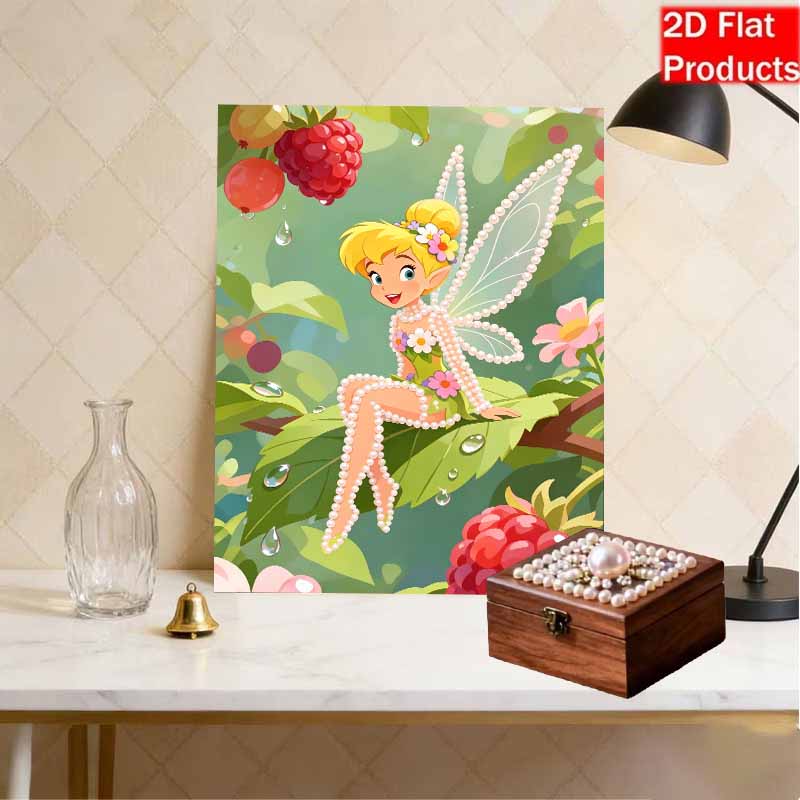 Disney Pearl Painting Jingle Bell Fairy Themed Creative Pearl Art Painting 5D DIY Pearl Embroidery Mosaic Cross Stitch Kit Home Decor
