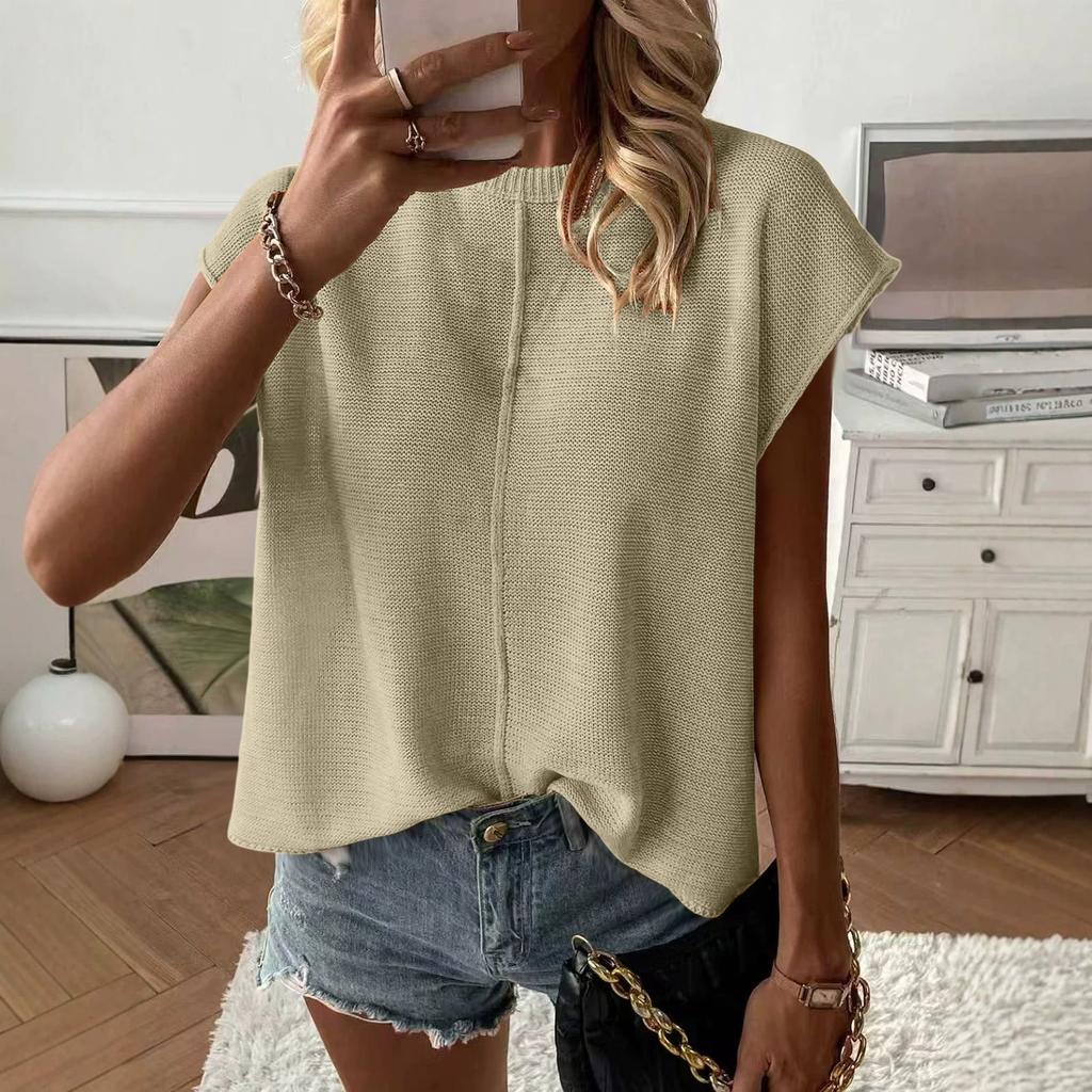 Women's Casual Knit Top Loose Fit Relaxed Versatile Flattering Sweater for Everyday Wear