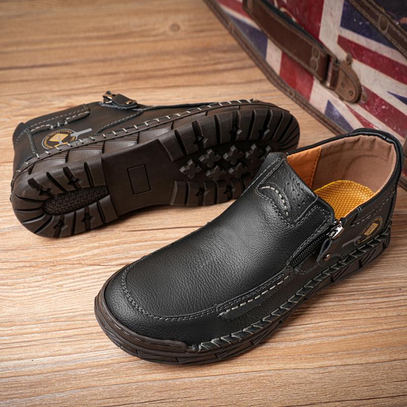 Handmade Split Leather Boots Men Shoes Comfortable Ankle Boots For Men Casual Shoes Large Size Tooling Shoes