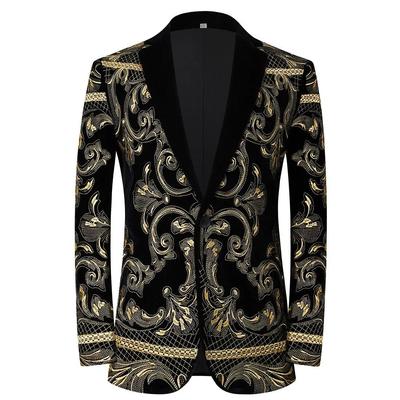 Mens Embroidery Suit Jacket Blazers