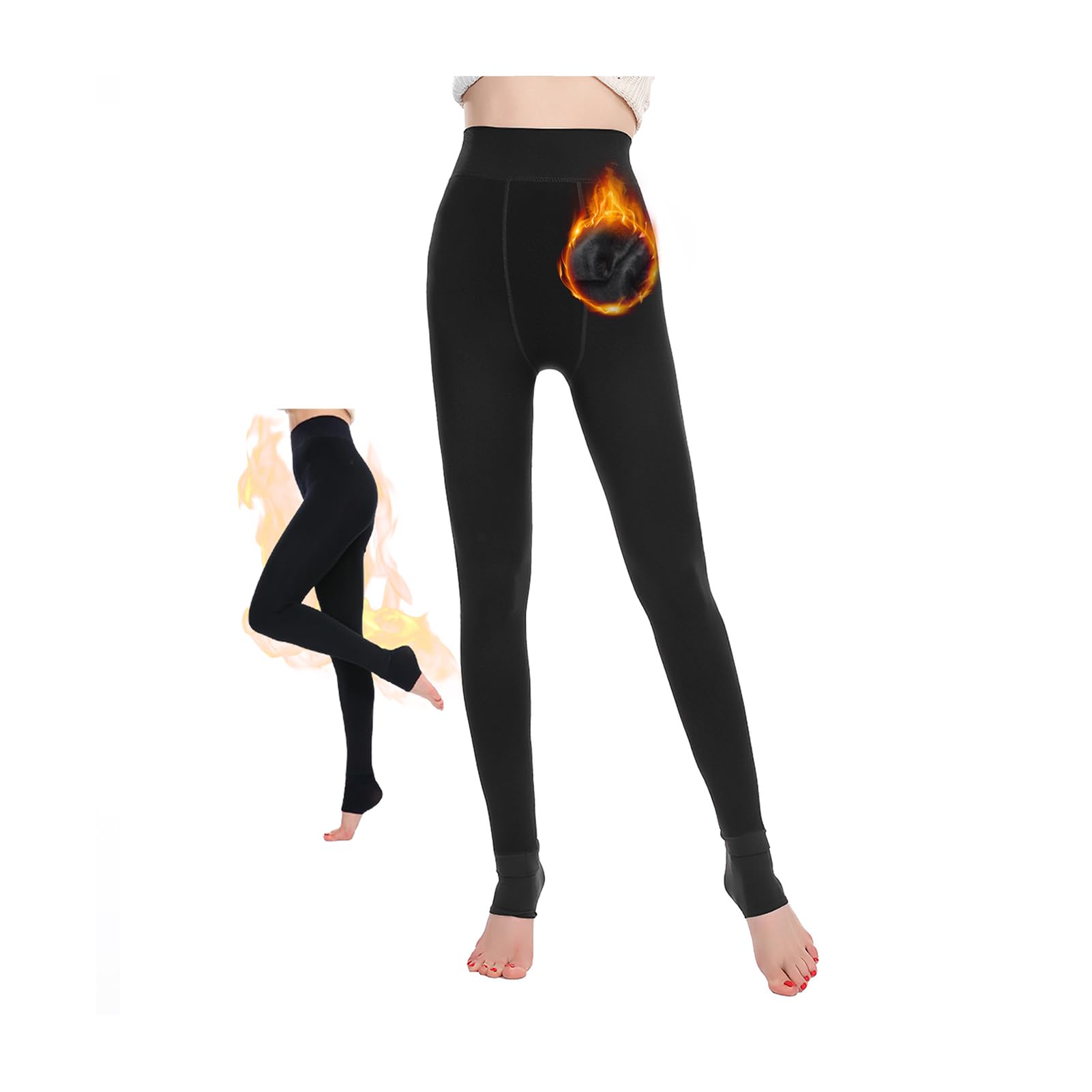 

Leggings for Extra Thick Cold 1200 Thermal Slimming Compression Heat Winter Leggings [MayCherry] Ultra-Warm Women, Fleece-Lined, Warmth-Promoting, чёрный