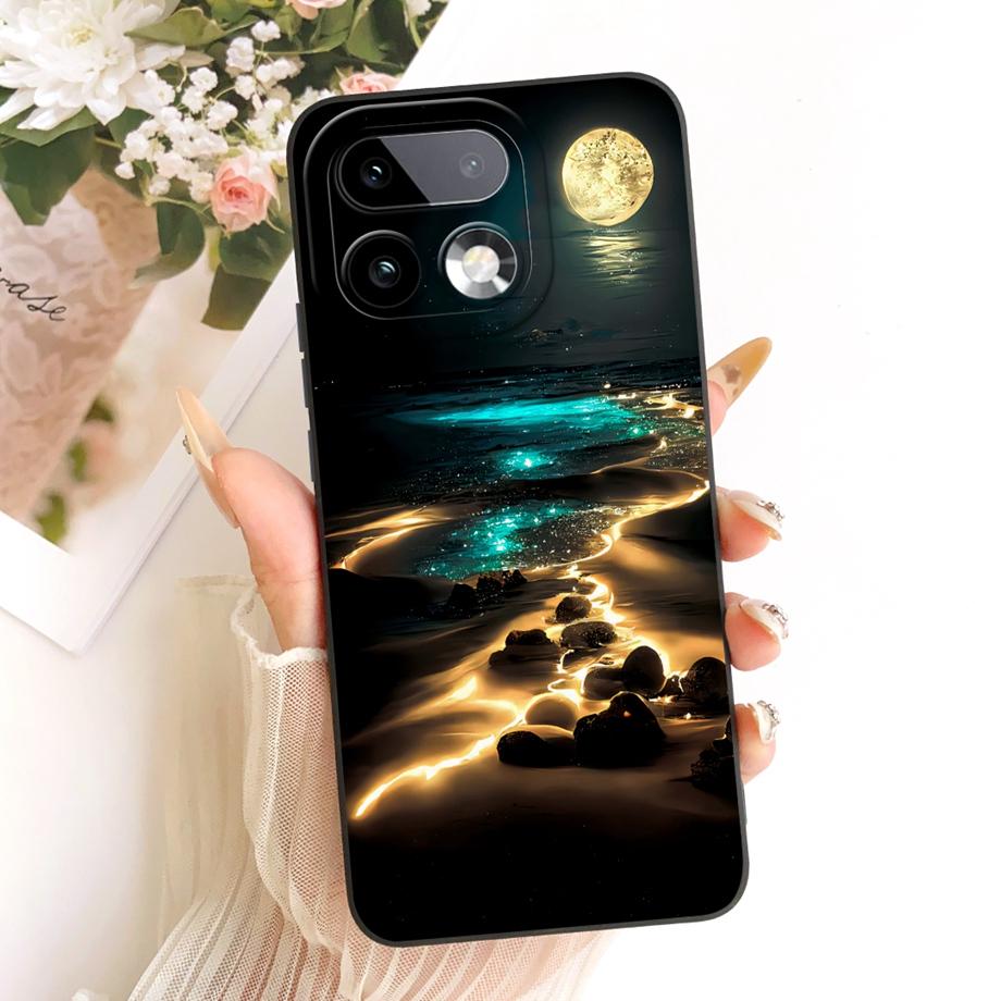 Měkké silikonové pouzdro TPU pro Realme 16 Pro Pro+ Telefonní pouzdro Vintage Hvězdná Třešňový Mašle Tisk Sedmikráska Nárazník Pro Realme16 Nárazuvzdorné