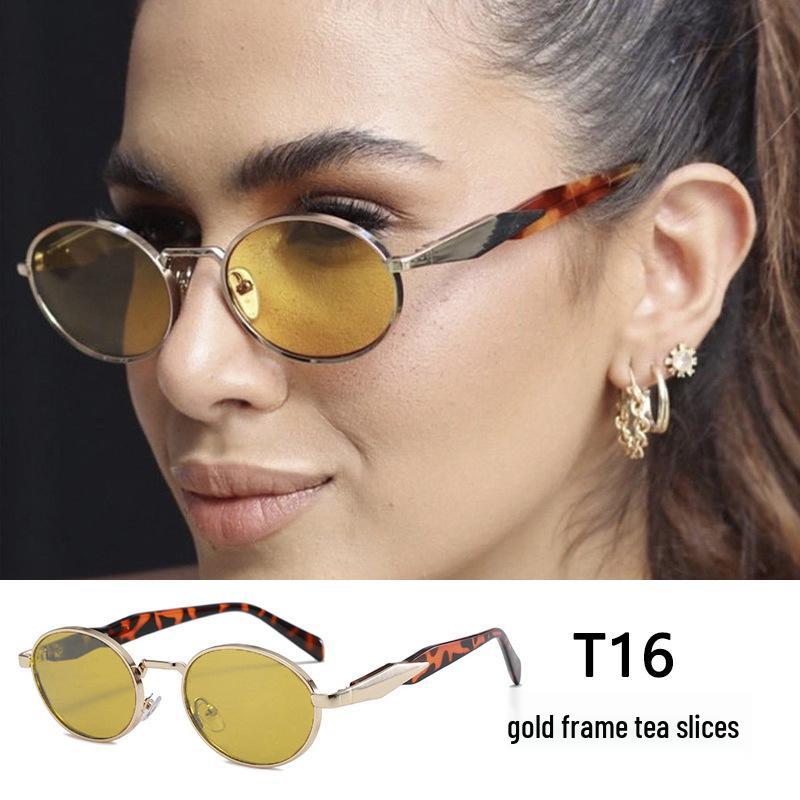 Trendy 2025 European-American Round Metal Sunglasses for Women - Street Style