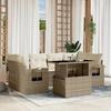VidaXL Garden Lounge Set with Cushions 7 Pcs Beige Braided Resin 3267758