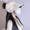 Big brim sunscreen hat women's ice silk double-sided foldable new empty top hat ponytail sunshade sun hat