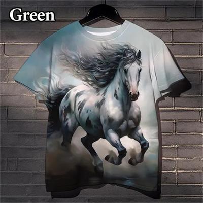 Animal Horse 3D Impresso Camisetas Homens E Mulheres Hip-hop Verão Casual Harajuku T Shirt Street Cool Graphic Tee Novidade Camiseta Top