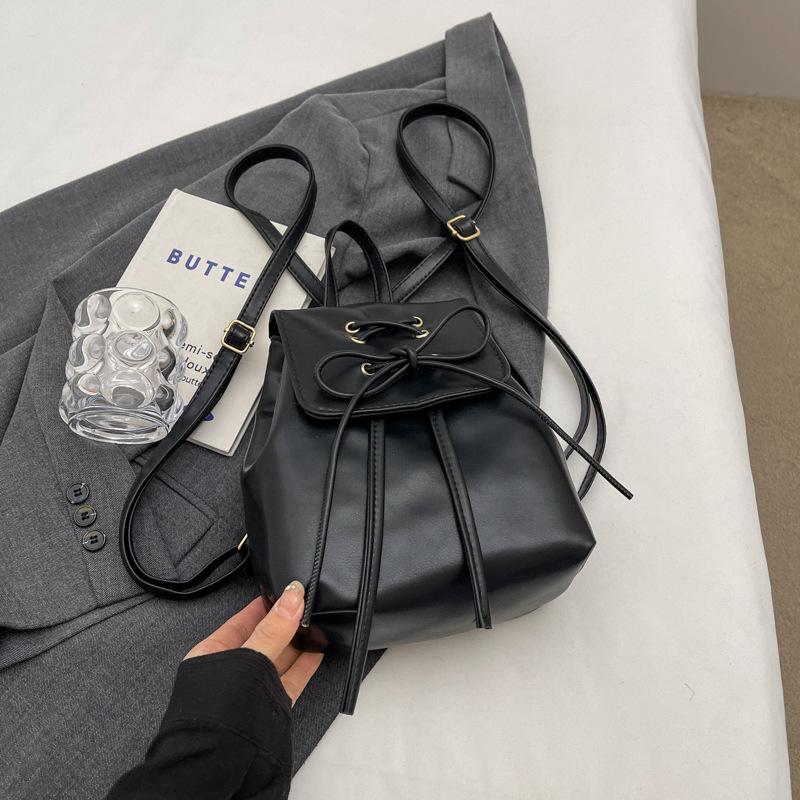 Korean Version Bow Double Shoulder Small Bag Women 2025 New Trendy Korean Backpack Cute Portable Shoulder Bag Schoolbag