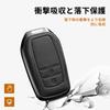 [PEICHI] Leather Smart Key Case Compatible with Yaris New Harrier Aqua Late Corolla GR Yaris 2 Buttons (B-black)