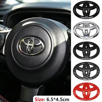 65x45mm Auto Lenkrad Mittel Emblem Logo Aufkleber Für Hilux RAV4 Aygo Yaris Ractis Corolla Camry CHR Auris Tacoma