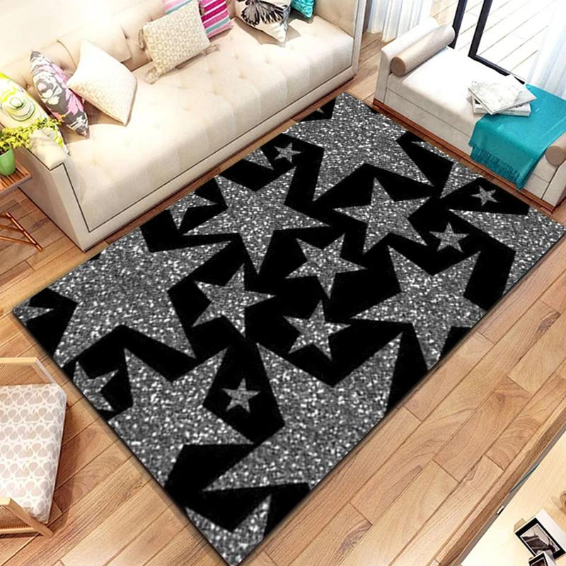 Five-pointed Star Carpet Pentagon Geometric Rug for Bedroom Dinning Dorm Living Room Home Decorative Doormat Non-slip Floor Mat