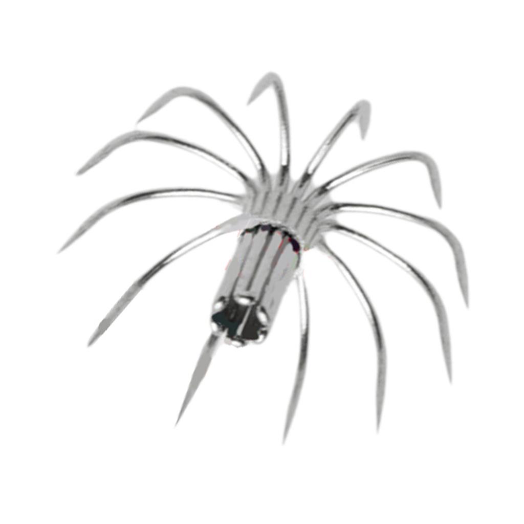 10Pcs Squid Hook Thick Stainless Steel Barbed Umbrella Hook Sea Fishing Fish Hook Cuttlefish Squid Jig Fishing Lure Hook
