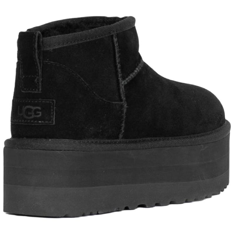 UGG CLASSIC ULTRA MINI Foderate in Pile, Stile Classico Minimalista, Stivali da Neve Corti alla Moda Versatili Donna Neri 1135092BLK-