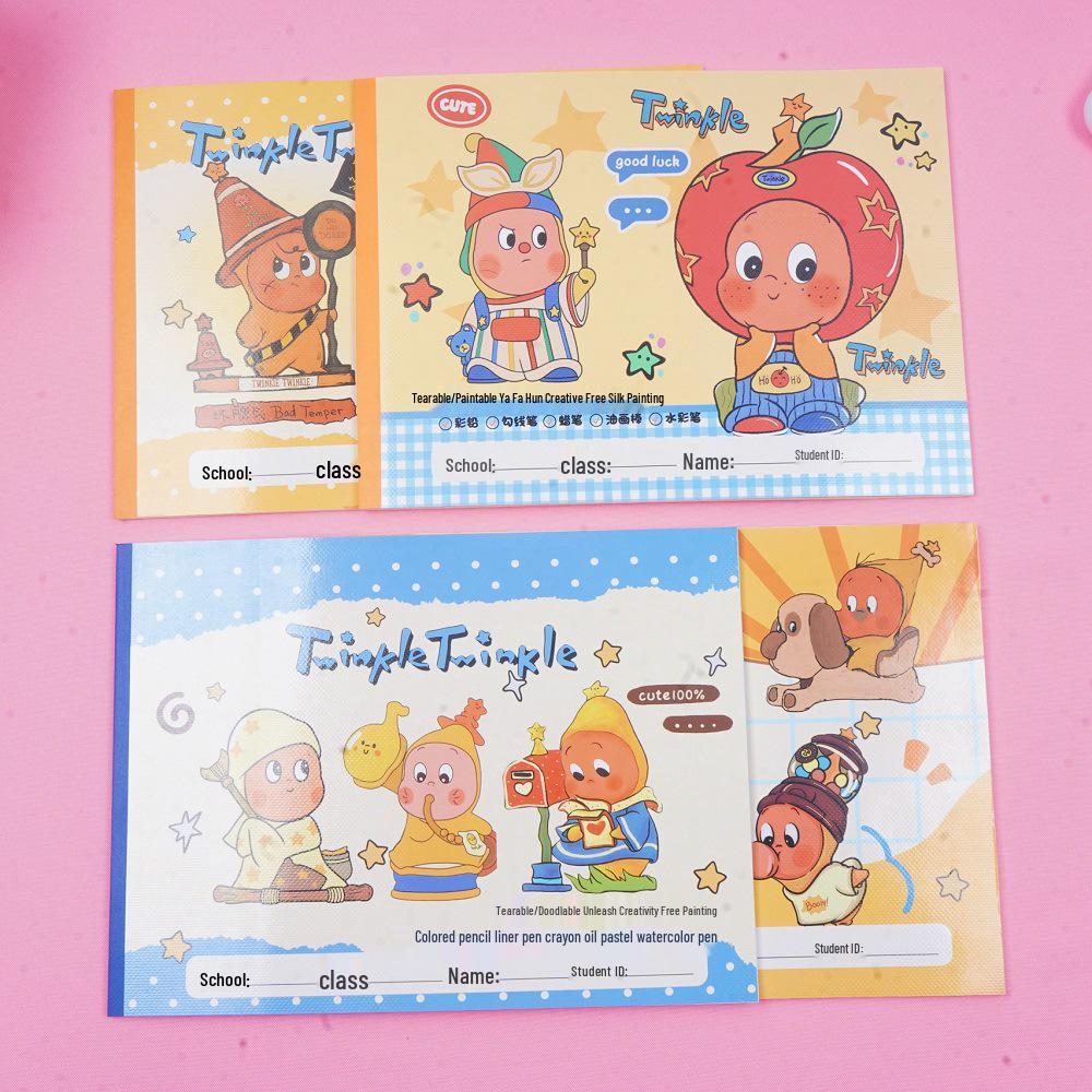 Creative Star A4 Cartoon Drawing Book: Cute High-Value Sketchbook for Students and Children