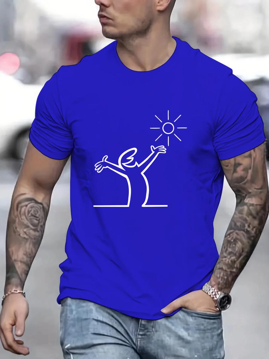 ZheXiong TEE Heren T-shirt La Linea Geweldige Katoenen T-shirts Oversized Grafische T-shirts Vintage Volwassen Print Grafisch T-shirt voor Heren 2XL