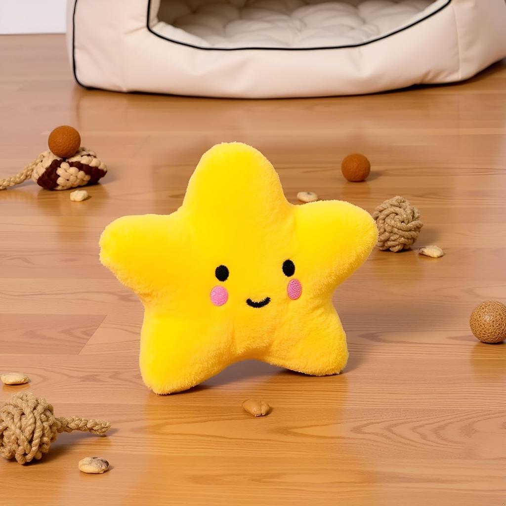 2Pcs Star Plush Pet Dog Toys Cute Squeaky Toy for Interactive Toy Dog Chew Toy for Pet Dog Puppy Training Playing, Squeak (Pink)