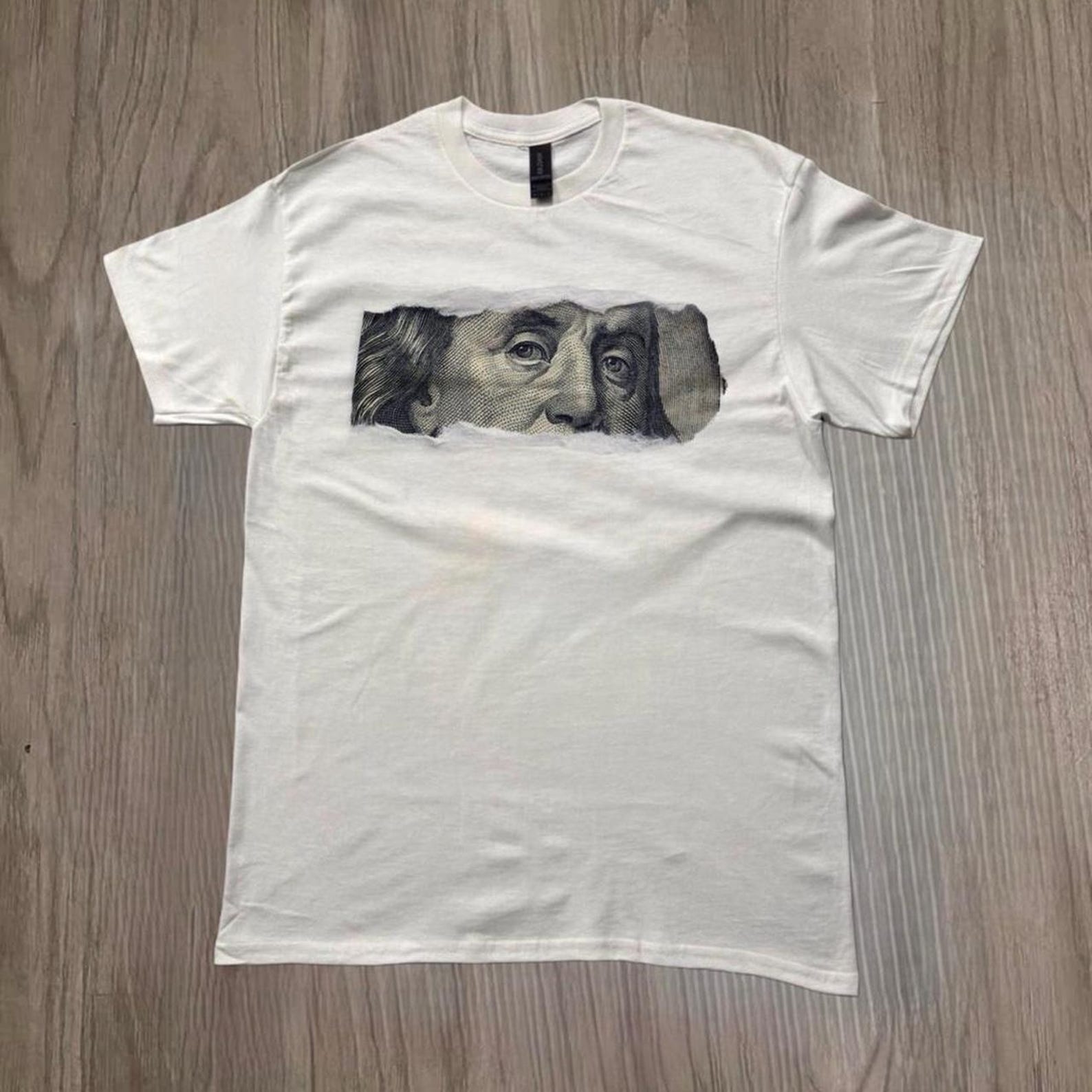 Money Eyes T Shirt, Benjamin Franklin Shirt, Dollar Bill Graphic Tee, Streetwear Money Shirt, Minimalist Graphic Tee 2XL