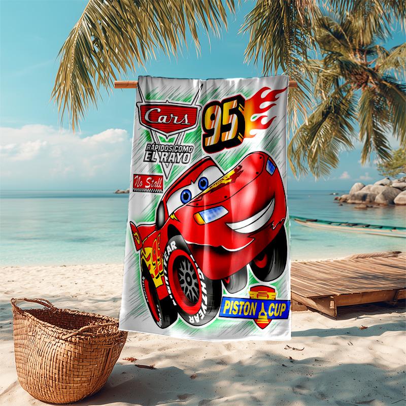 1pc Mcqueens Race Beach Towel, Highly Absorbent, Soft Comfortable, Yoga, Swimming, Fitness, Camping, Beach Activities. B730066