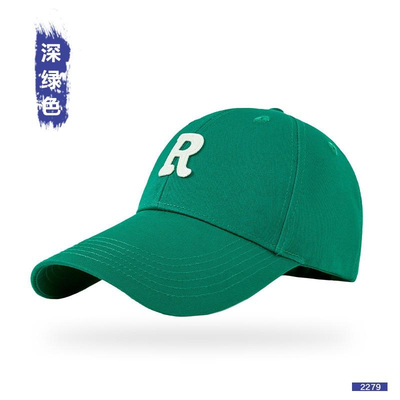 Korean Style R Baseball Cap Women Men Adjustable Wide Brim Sun Hat Cotton Casual Sport