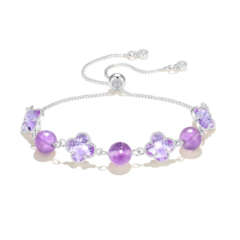 Barbie crystal bracelet [Nine Purples Leaving Fire* Purple Air Comes from the East] Pink Dream Four-leaf Clover Sparkling Exquisite Sweet Ba2604029 фиолетовый