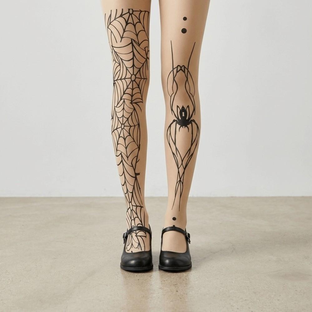 Spider Web Halloween Pantyhose Elasticity Stockings Bat Pattern Tights Alternative Fashion