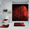 3D Rose Flower Waterproof Shower Curtain Set Non-Slip Floor Mat Sets Bathroom Sets With Shower Curtain And Rugs Bathroom Decor