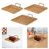 , Square, Woven Tray with Handle, Ideal for Home, Snacks, Fruit, Kitchen And Desk.