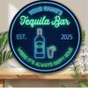 Gepersonaliseerd Tequila Bar Aluminium Bord 20x20cm Neon Stijl Woondecoratie Mannenhol