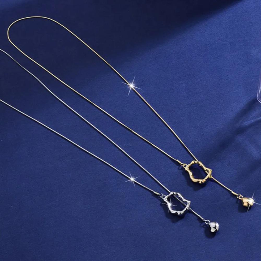 Stainless Steel Irregular Geometric Long Necklace for Women Charm Party Accessories High-quality Fashion Pendant Gifts