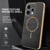 For OPPO Reno 15 15 Pro 15 ProMini  Electroplated Carbon Fiber Magnetic Fingerprint-resistant Shockproof Phone Case