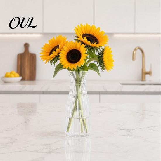 Trendy Flower Container Clear Bud Vase, Plastic Transparent Modern Vase Table Centerpiece for Home Party Wedding Decor Minimalist
