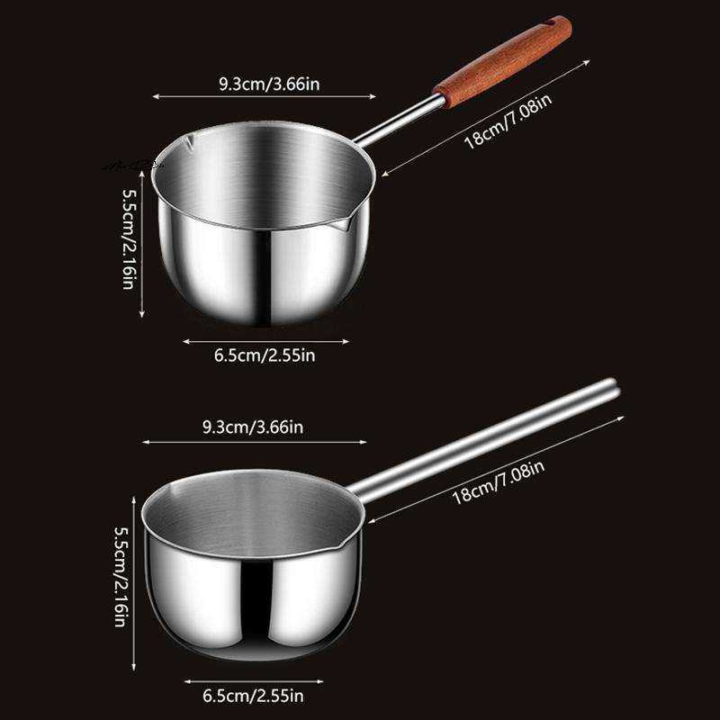 300ml Multifunktionell Oljesked i Rostfritt Stål med Långt Skaft Skållningsskydd Het Oljepanna Kökssked för Matlagning