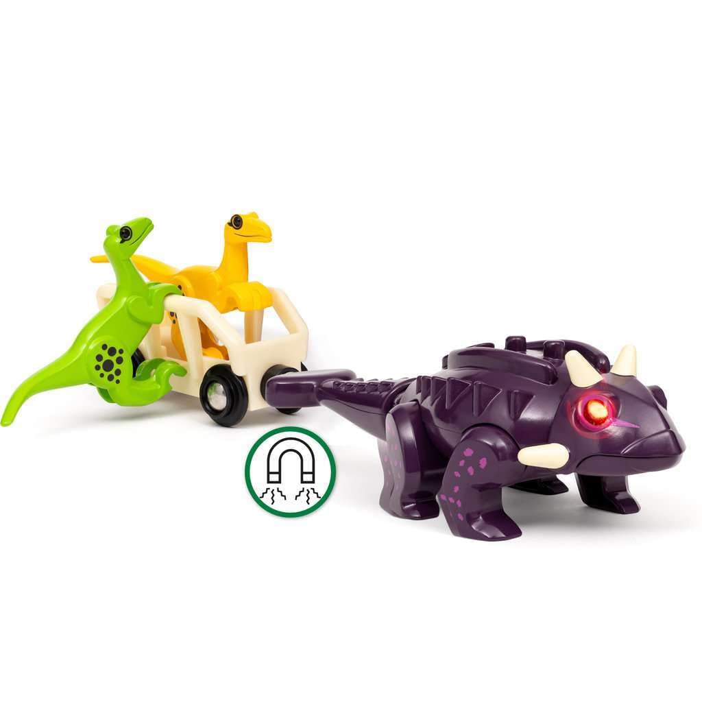 Brio Dinosaur Attack Set for Ages 3 and Wooden Toy Track Gift 36082, Up. [Toy, Train, Set, Scenery, (Birthday/Christmas)]