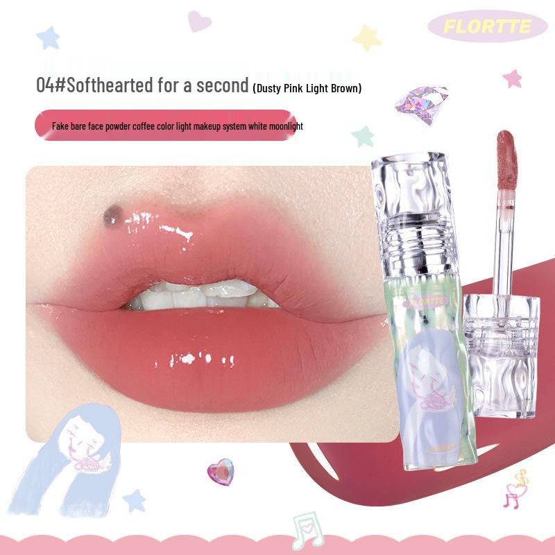 FLORTTE Girls' Dormitory Watery Light Lip Lacquer - So Beautifully Amelia: Transfer-resistant Mirror Gloss