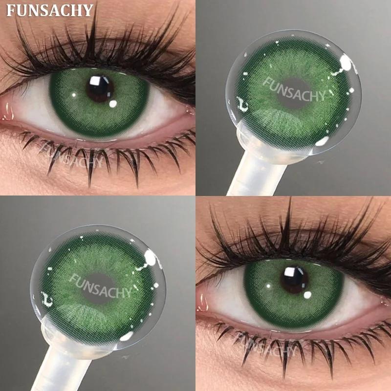 

FUNSACHY 1 пара модных контактных линз для макияжа, косметические линзы на год, мягкие линзы для женщин, высококачественные зеленые линзы для глаз, коричневые линзы