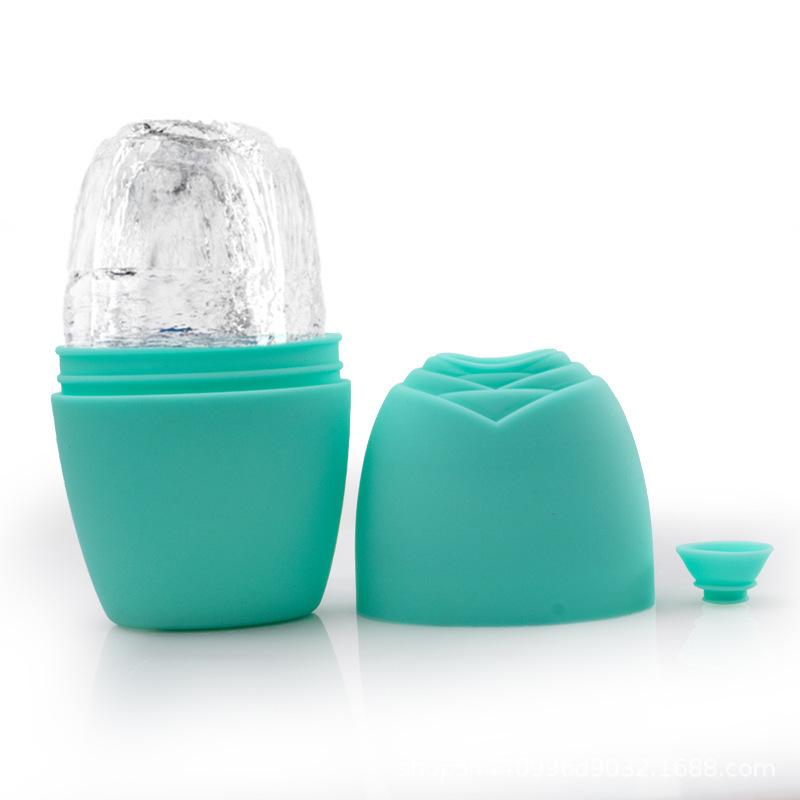 Ice Face Massage Roller Silicone Ice Cube Facial Cooling Tool Portable Spa Skincare 1 Pack less