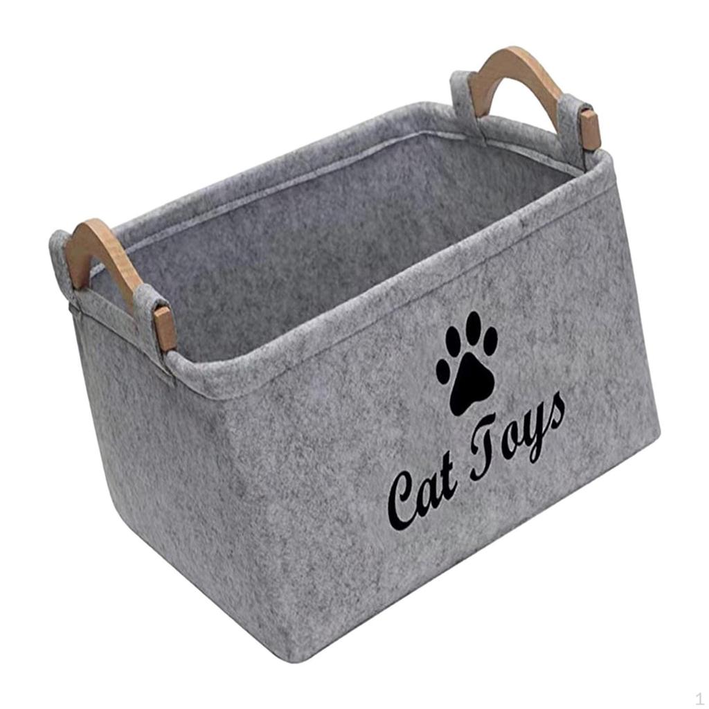 Collapsible Pet Toy Storage Box with Handles, Large Capacity for Dog Supplies