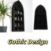 Gothic Design Old Church Window Shelf Black Finish Crystal Wall Shelf  Home Decor