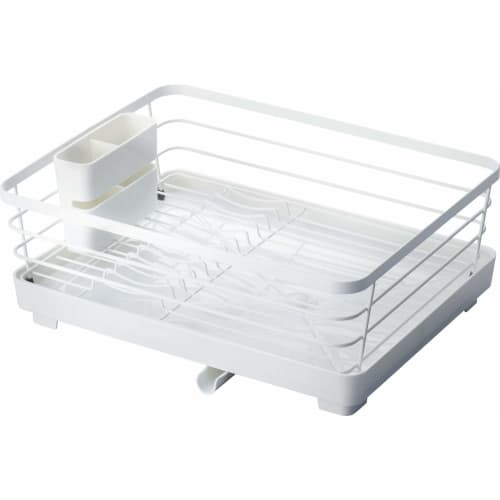 Asvel Silicone Dish Drainer, White, 30.4 x 38.8 x 14.6 cm, Poze Double-Coated Wide Dish Drainer