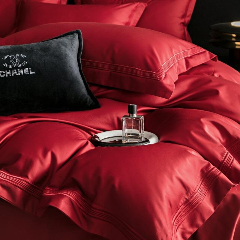 Class A 140 Long-staple Cotton Four-piece Set Cotton Pure Cotton Bed Sheet Quilt Cover Embroidery Simple Hotel Bedding