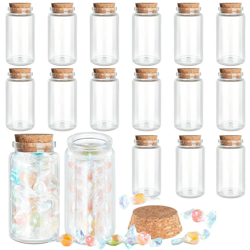 24er-Pack kleine Glasflaschen mit Korken, 50 ml / 1,7 oz, Kleine Glasgefäße Zaubergläser Klare Trankflaschen Mini-Glasflaschen mit Korken