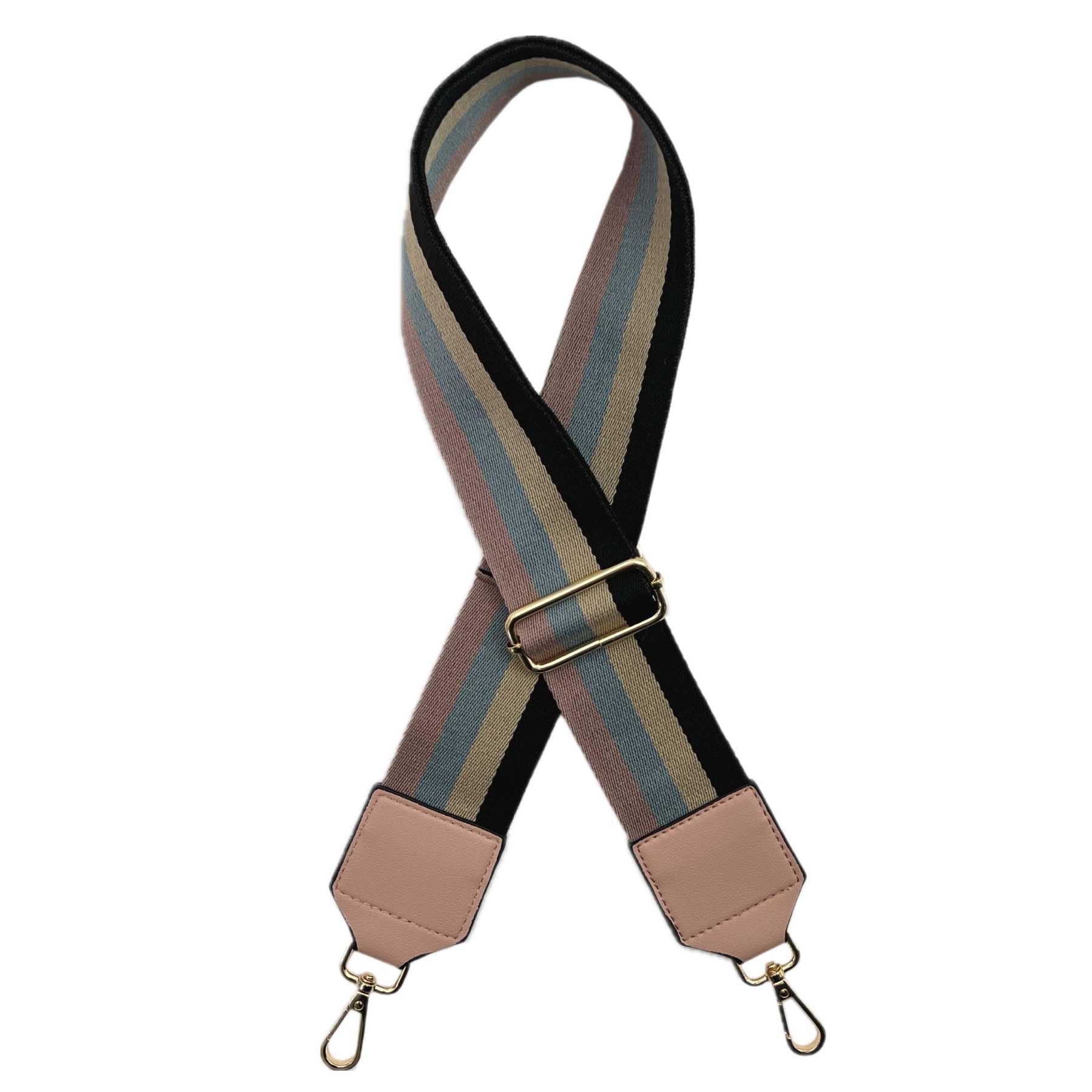 

[СТЕКЛЯННАЯ ЛЯГУШКА] Запасной плечевой ремень, ширина 50 мм, в полоску, один предмет (Розовый с золотой фурнитурой)